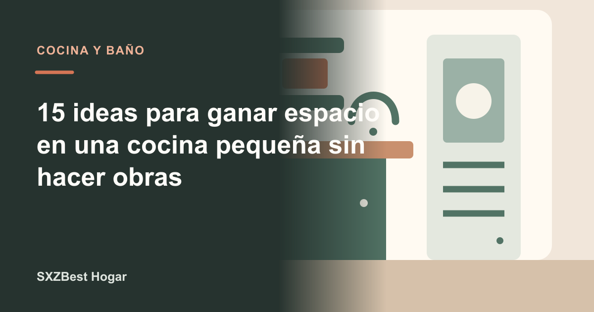 Cocina compacta con estantes, barras y encimera despejada