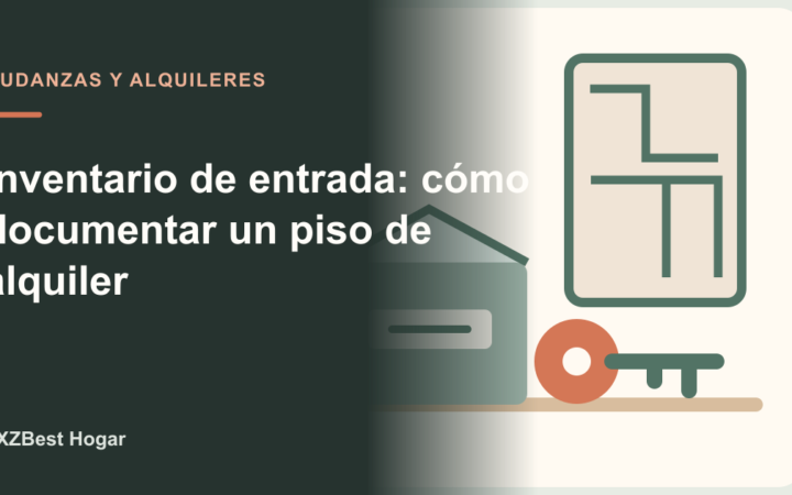 Plano de apartamento junto a una lista de inventario y llaves
